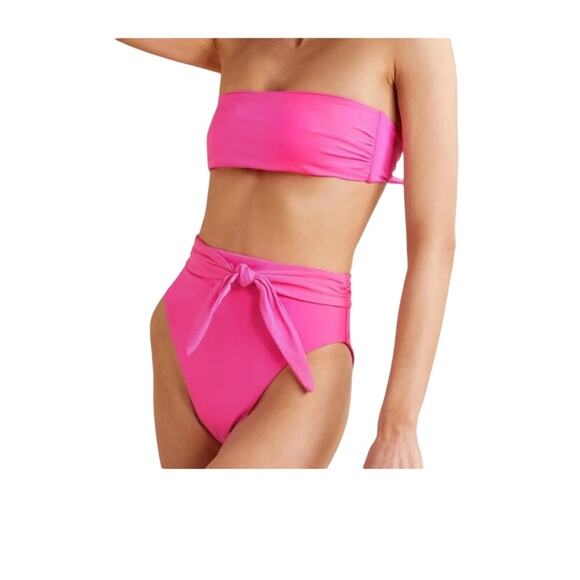 Mara Hoffman Abigail top goldie high waisted tie bottom hot pink XL - Picture 3 of 13